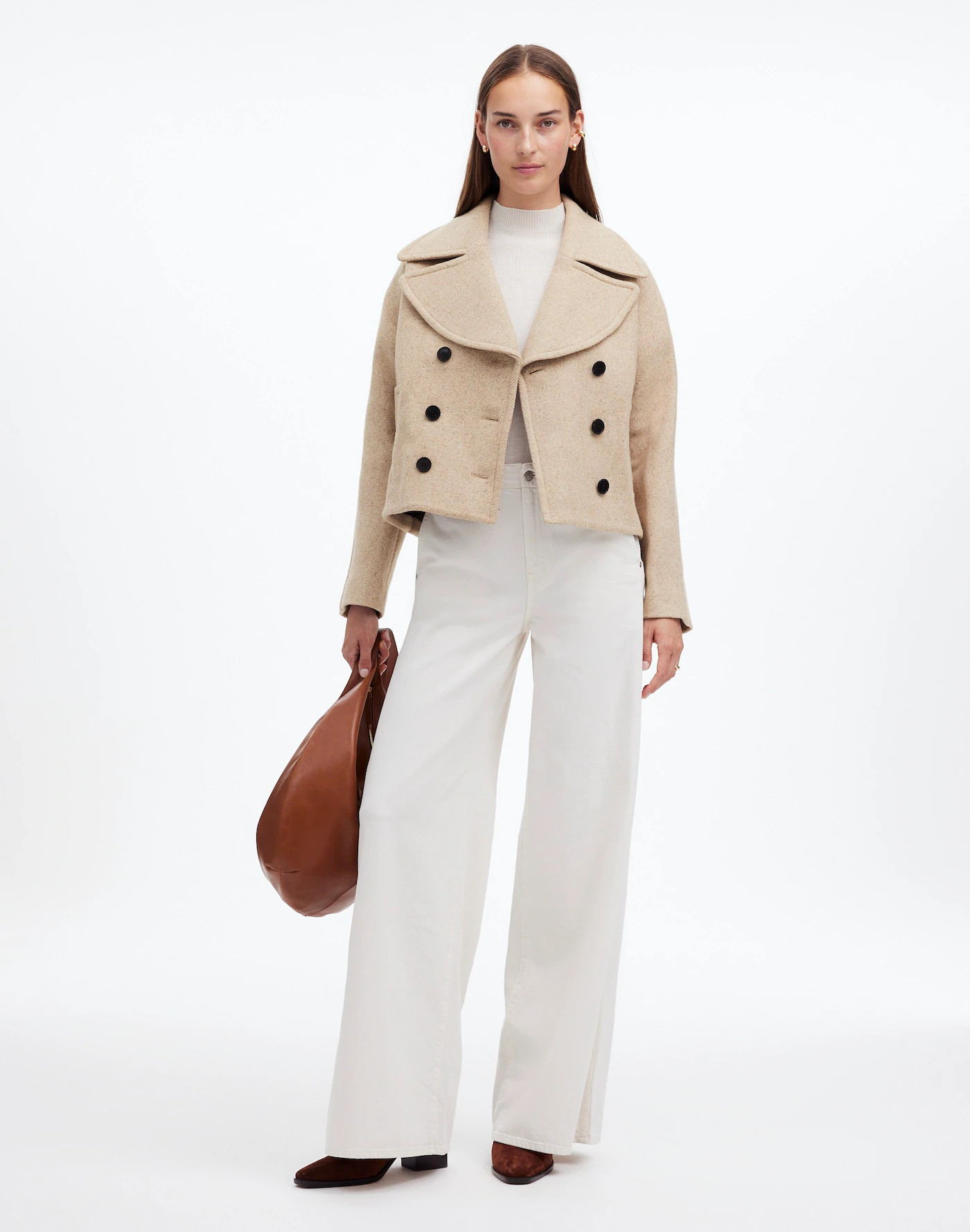 Oversized-Collar Short Peacoat | Madewell | Madewell