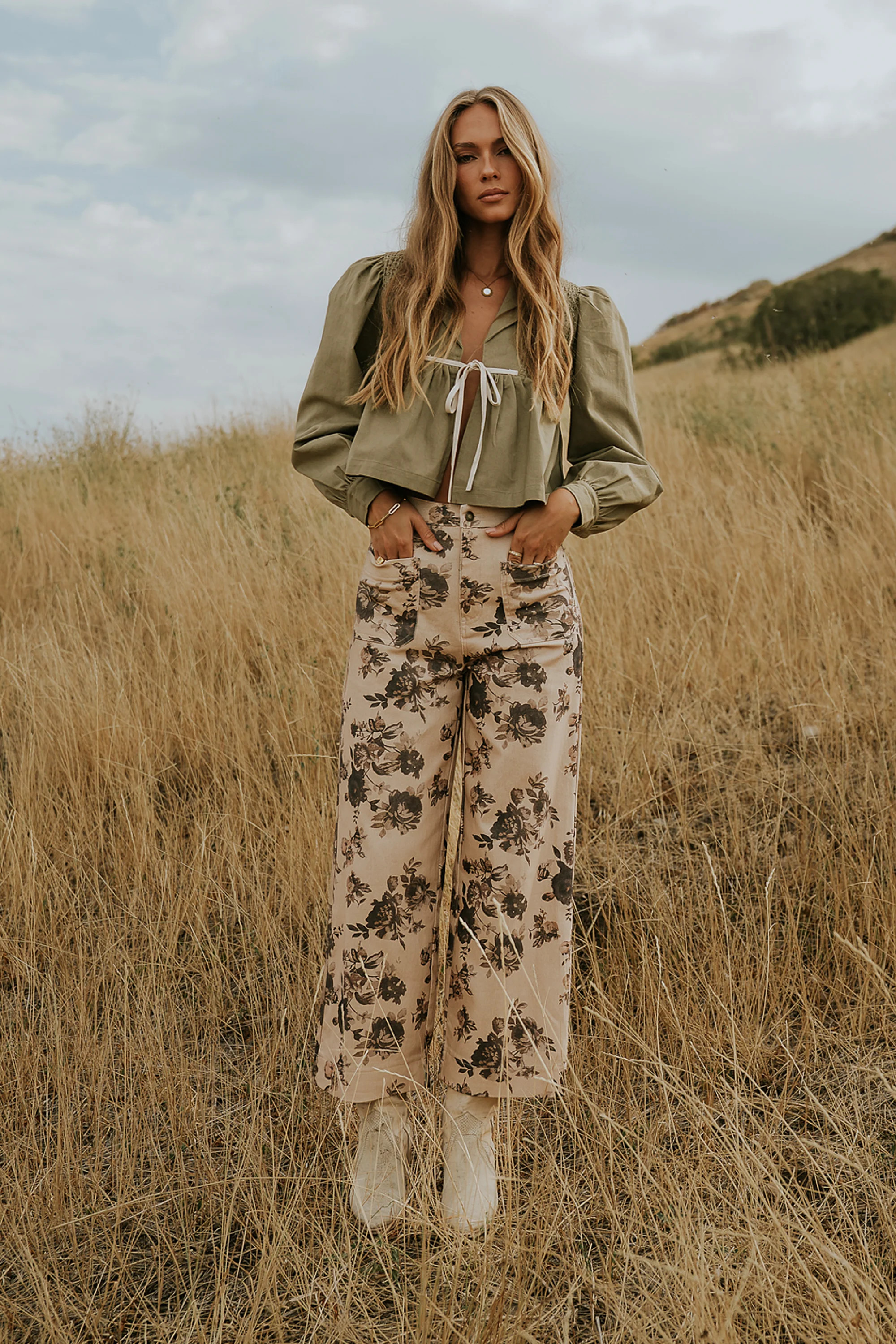 Iris Floral Wide Leg Pants | Böhme US