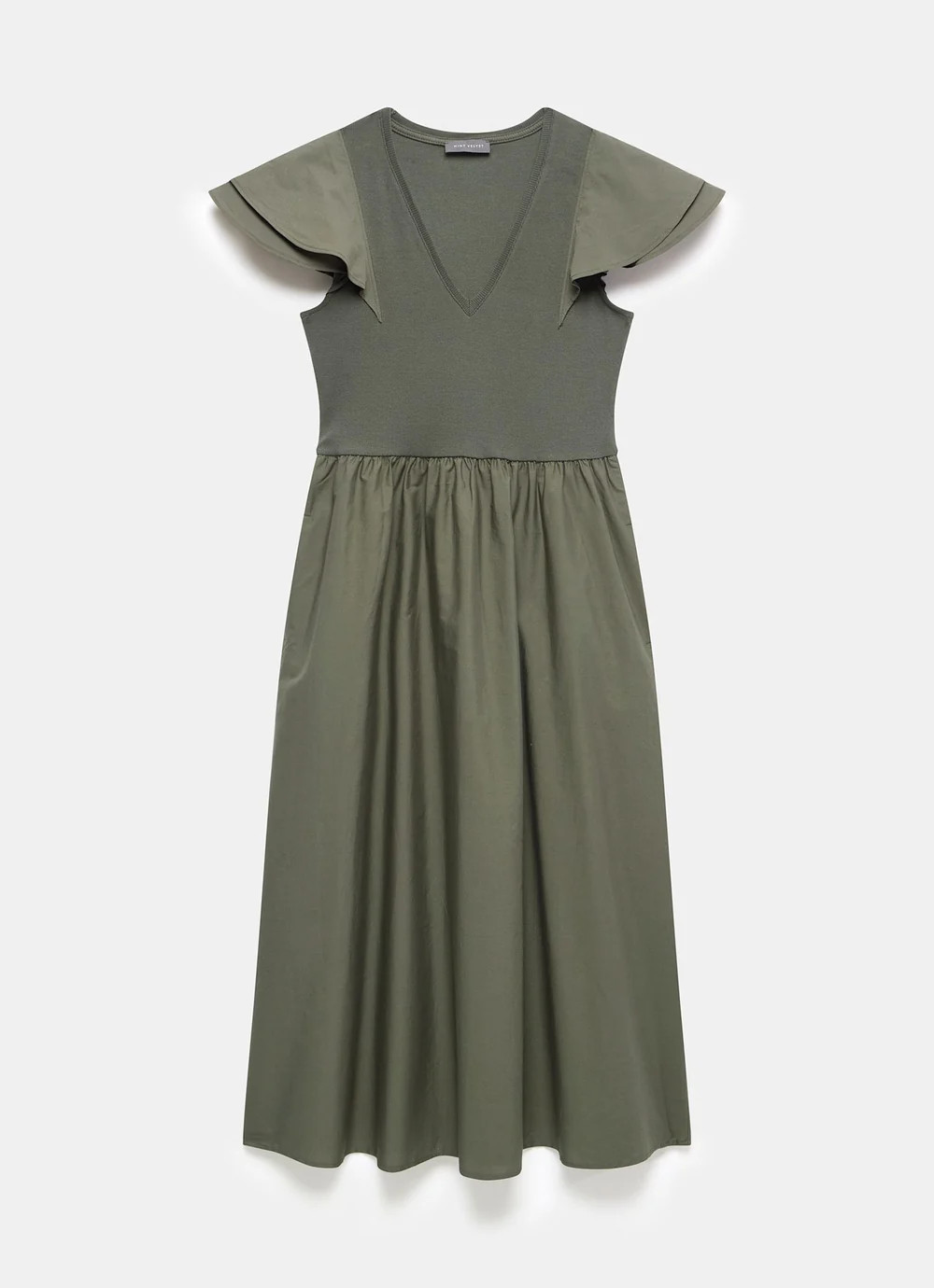 Khaki Jersey Midi Dress | Mint Velvet