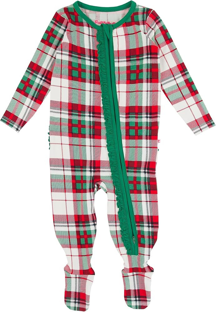 RuffleButts Baby Girls Modal Blend Ruffle One Piece Footie Pajamas | Amazon (US)