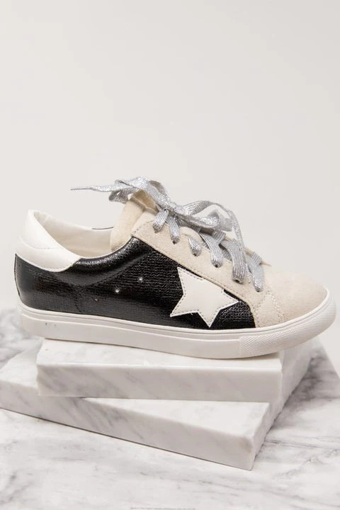 Give Me Some Space Black Sneakers | The Mint Julep Boutique