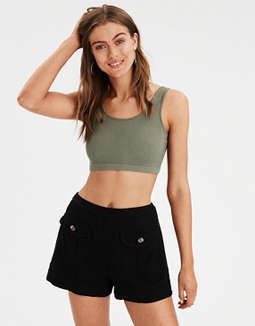AE Seamless Ribbed Crop Tank Top | American Eagle Outfitters (US & CA)