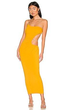 WeWoreWhat Snake Chain Cut Out Maxi Dress in Tangerine from Revolve.com | Revolve Clothing (Global)