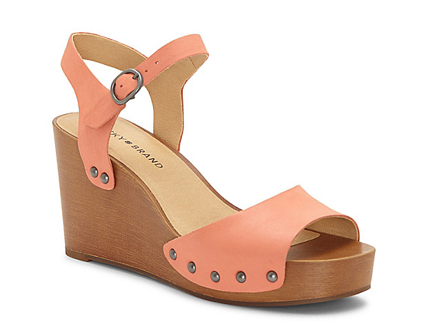 Lucky Brand Zashti Wedge Sandal - Women's - Coral | DSW