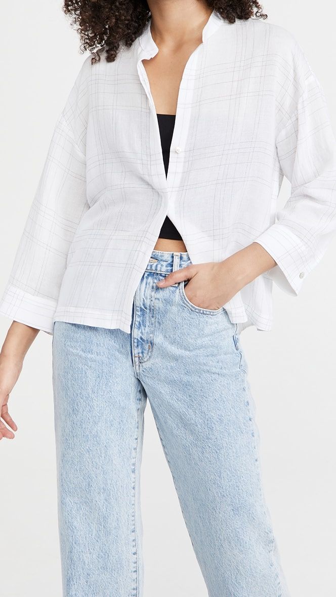 Plaid Wide Cuff Button Down Shirt | Shopbop