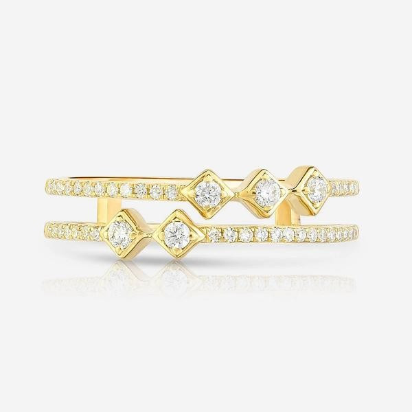 Asymmetrical Stacked Diamond Ring | Ring Concierge