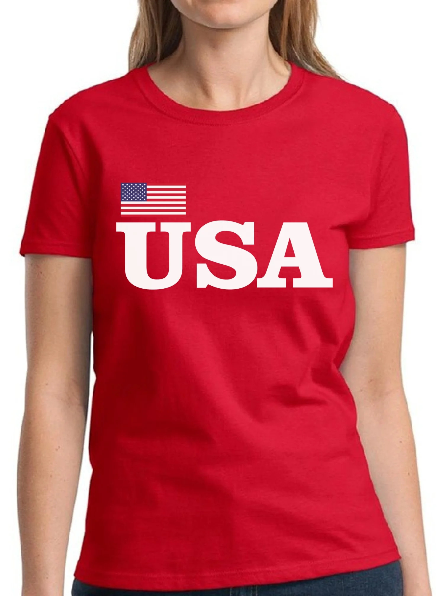 Women's USA Shirt - Graphic Tees - American Flag 4th of July Patriotic Timeless | Walmart (US)