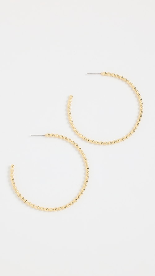 Pave Ball Chain Hoops | Shopbop