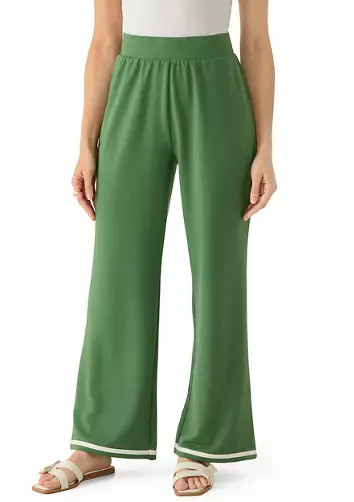Petite Compact Terry Relaxed Pants | Belk
