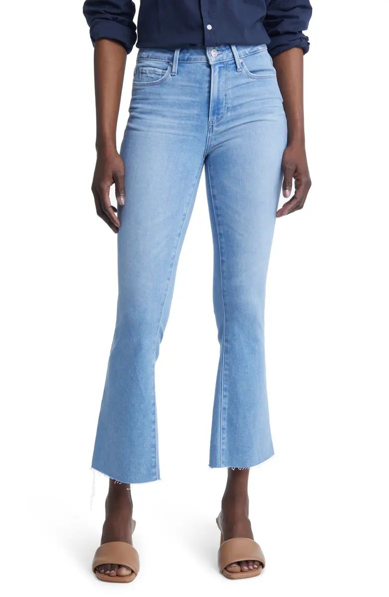 Colette Raw Hem High Waist Crop Flare Jeans | Nordstrom