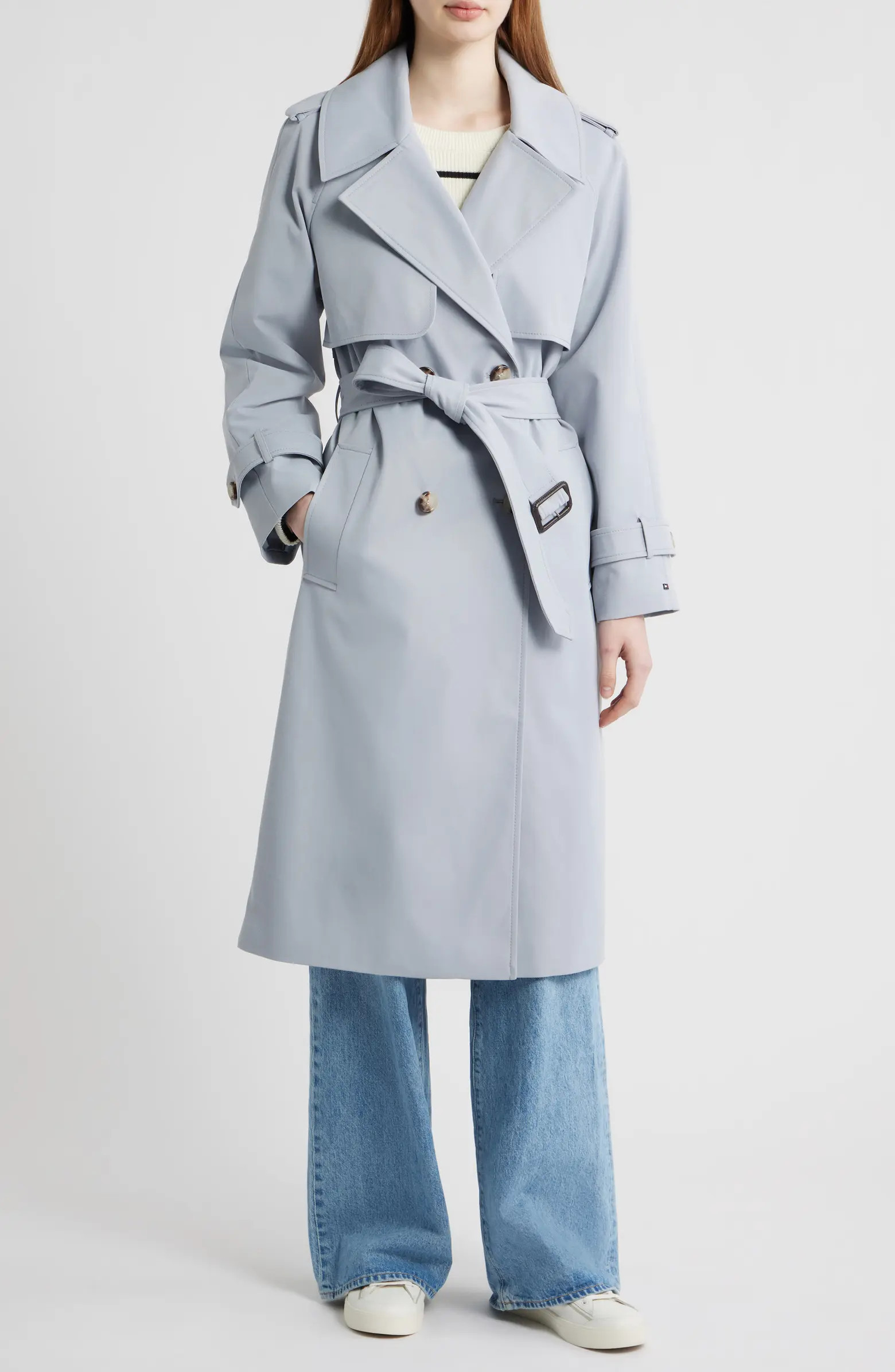 Longline Trench Coat with Double Gun Flap | Nordstrom