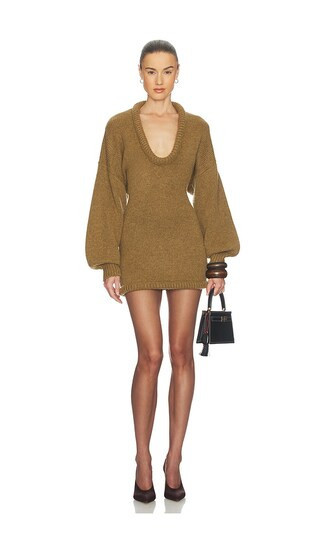 Helsa Vilde Micro Mini Dress in Olive. - size M | Revolve Clothing (Global)