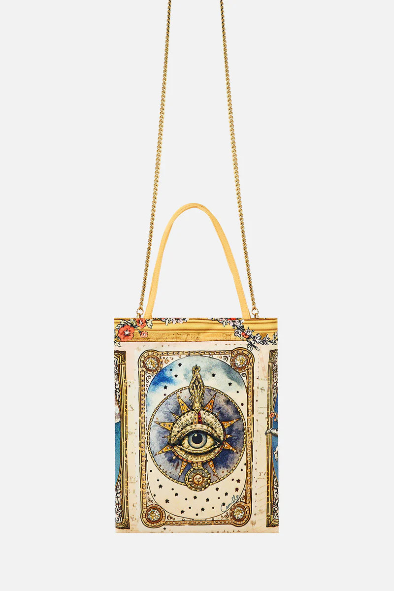 EMBELLISHED MINI TOTE WITH CHAIN STRAP HOUSE OF HOROSCOPES | Camilla US