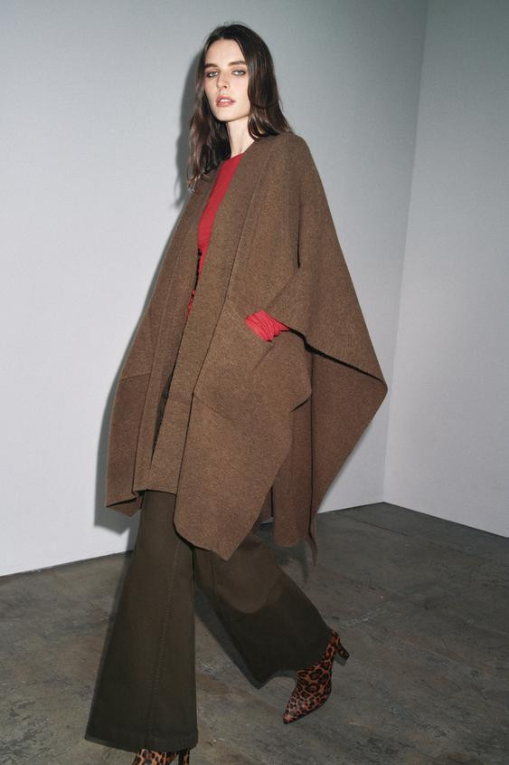 LONG KNIT CAPE | Zara US