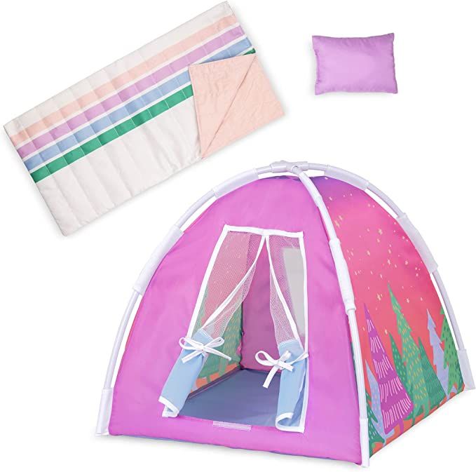 Glitter Girls – Camping Set – Colorful Play Tent & Rainbow Sleeping Bag with Pillow – 14-in... | Amazon (US)