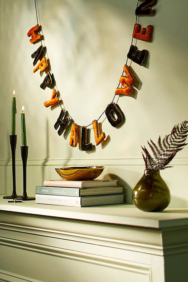 Happy Halloween Velvet Garland | Anthropologie (US)