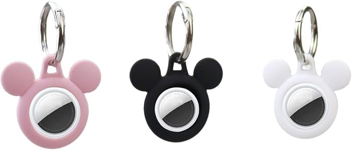 3 Pack Mouse Ear Silicone AirTag Holder with Key Ring Durable Anti-Scratch Case for Apple AirTags... | Amazon (US)