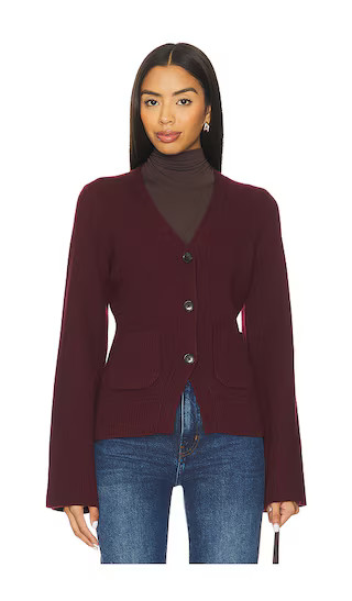 Aeron V-Neck Cardigan in Claret | Revolve Clothing (Global)