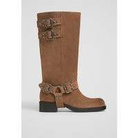 Stradivarius Bottes plates style motard en cuir avec boucles BEIGE 40 | Stradivarius (FR)