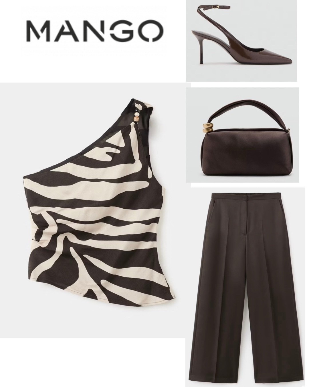 Graphic Elegance: The Mango Zebra & Chocolate Tailoring Edit

Bold graphics meet rich, sophisticated neutrals. ✨ If you are looking for an ultra-chic alternative to classic black and white, this deep chocolate and ivory pairing from Mango is everything.

I am completely head over heels for this asymmetric printed top—the drape is stunning, and the shoulder detail adds the perfect touch of modern sophistication. I’ve styled it with these fluid, wide-leg chocolate trousers to ground the print and keep the silhouette sharp and intentional.

Finished with sleek patent slingback pumps and a structured baguette bag with gold metallic hardware, this look is an absolute showstopper for an upscale dinner, date night, or an elevated city evening.

#MangoGirls #ZebraPrint #SummerTailoring #QuietLuxury #ChocolateAndIvory #AsymmetricTop #DateNightOutfit #MinimalistGlam #LTKunder100 #EveningElegance

#LTKSaleAlert #LTKU
