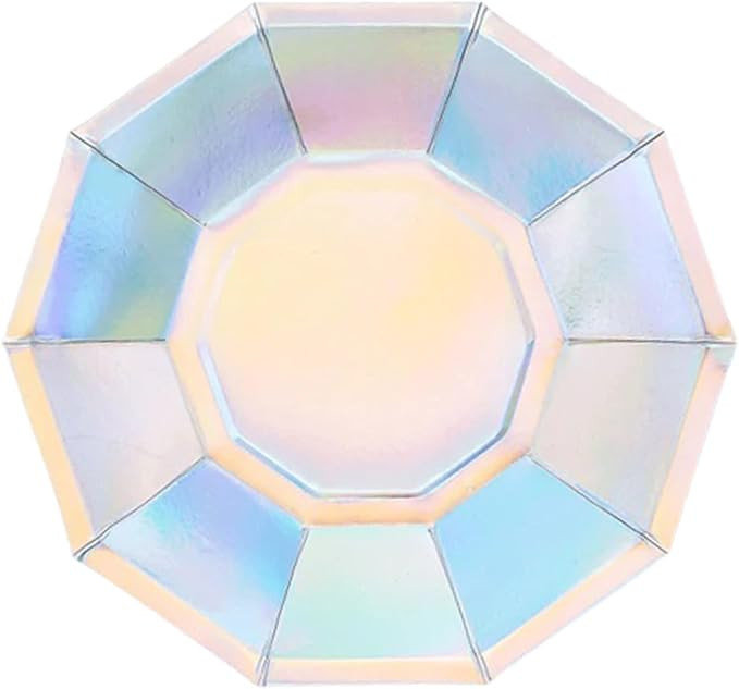 25 Iridescent 9" Disposable Paper Dinner Plates Party Wedding Reception Catering Home Decorations... | Amazon (US)
