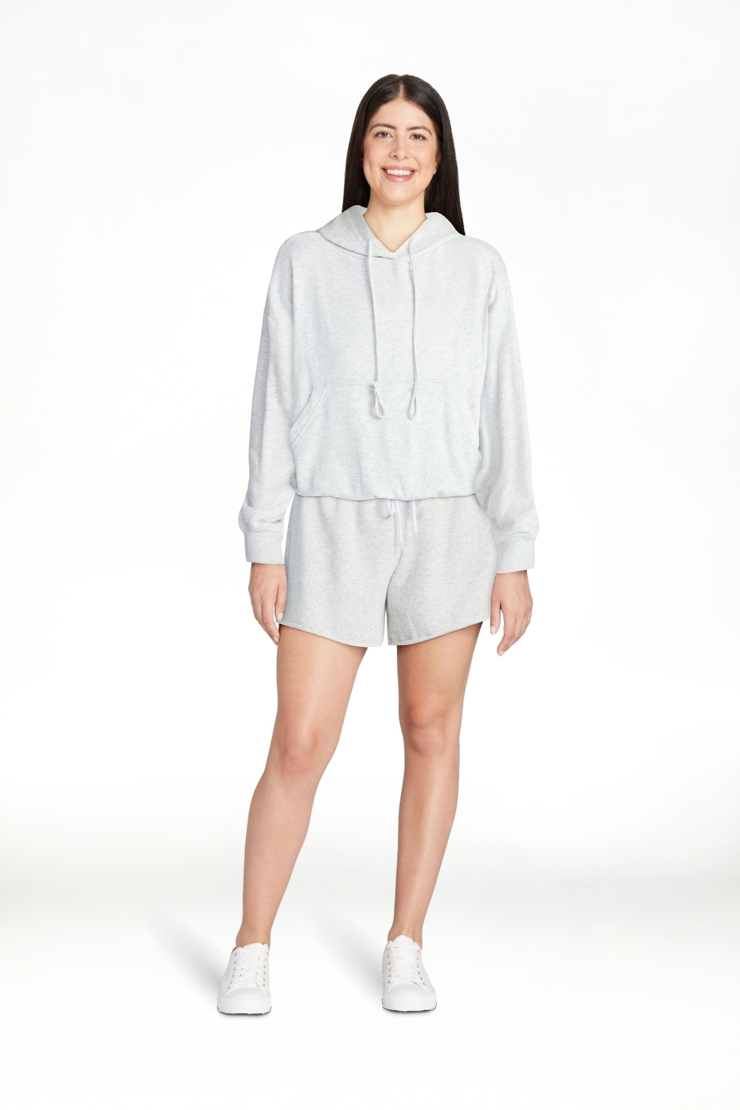 No Boundaries Bubble Hem Drawstring Hoodie, Women’s XXS-XXL | Walmart (US)