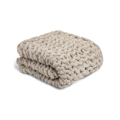 Chunky Knit Throw Blanket - Taupe | DEMDACO