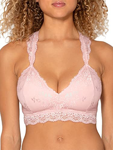 Smart & Sexy Women's Lovely Lace Racerback Bralette, Blushing Rose, S | Amazon (US)