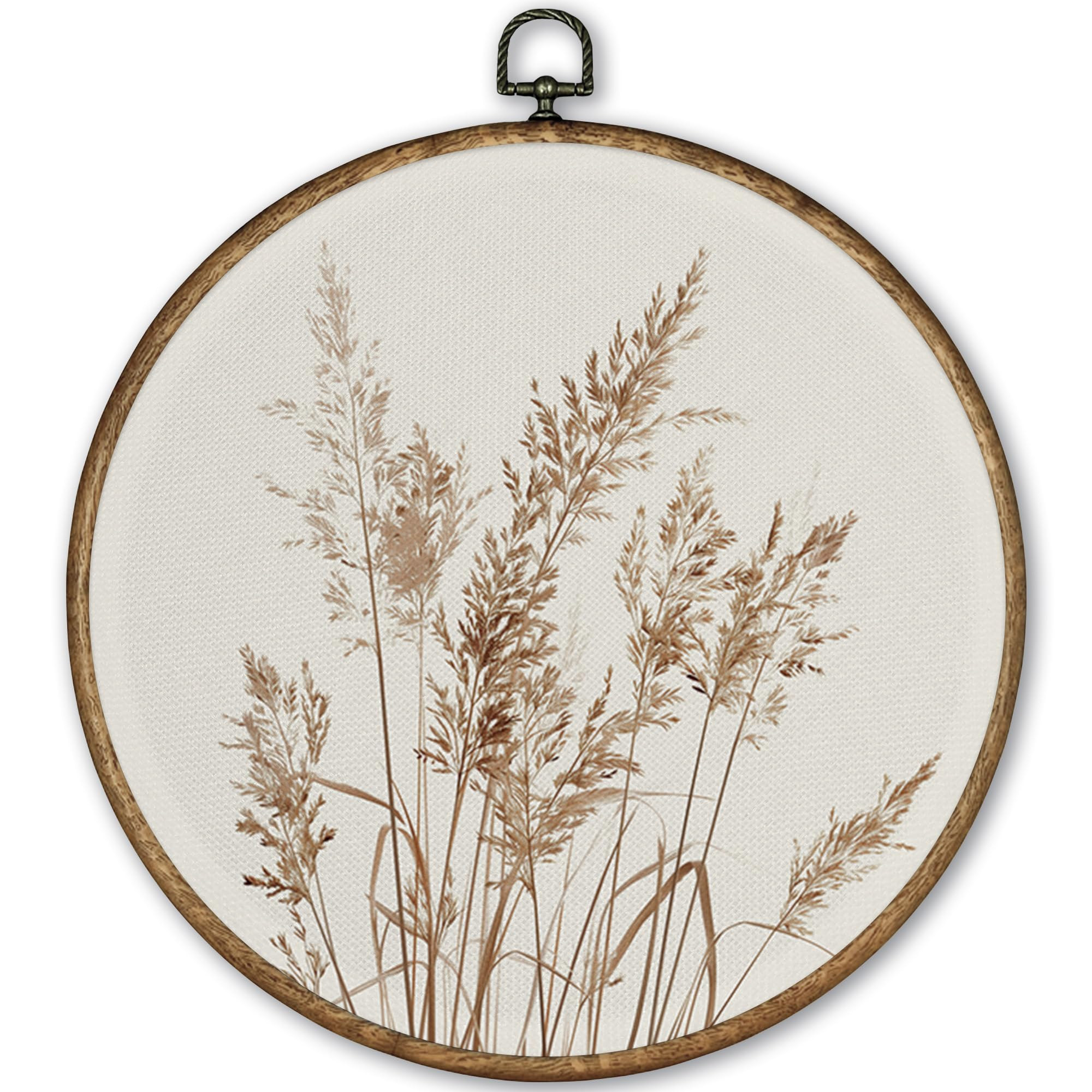 TLESKE Vintage Botanical Round Wall Art Decor Framed 10x10, Neutral Plants Cottage Core Cottageco... | Amazon (US)