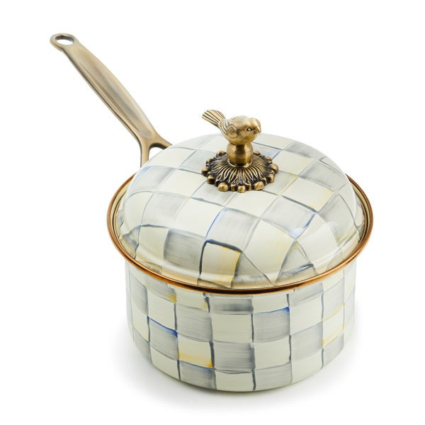 MacKenzie-Childs Sterling Check 2.5 Qt. Saucepan | MacKenzie-Childs