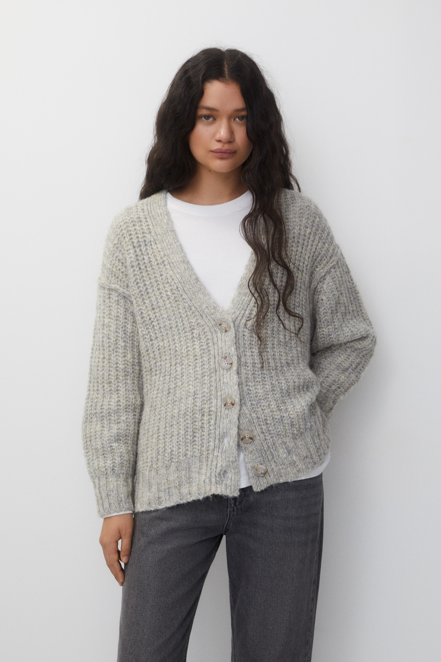 Purl knit cardigan | PULL and BEAR UK