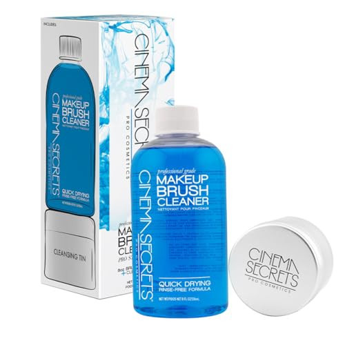 Cinema Secrets Original Blue Vanilla Makeup Brush Cleaner Kit - Professional Cleanser + Cleansing Tin for Makeup Brushes - Quick-Dry, Rinse-Free Formula - Removes Stubborn Waterproof Make Up (8 fl oz) | Amazon (US)