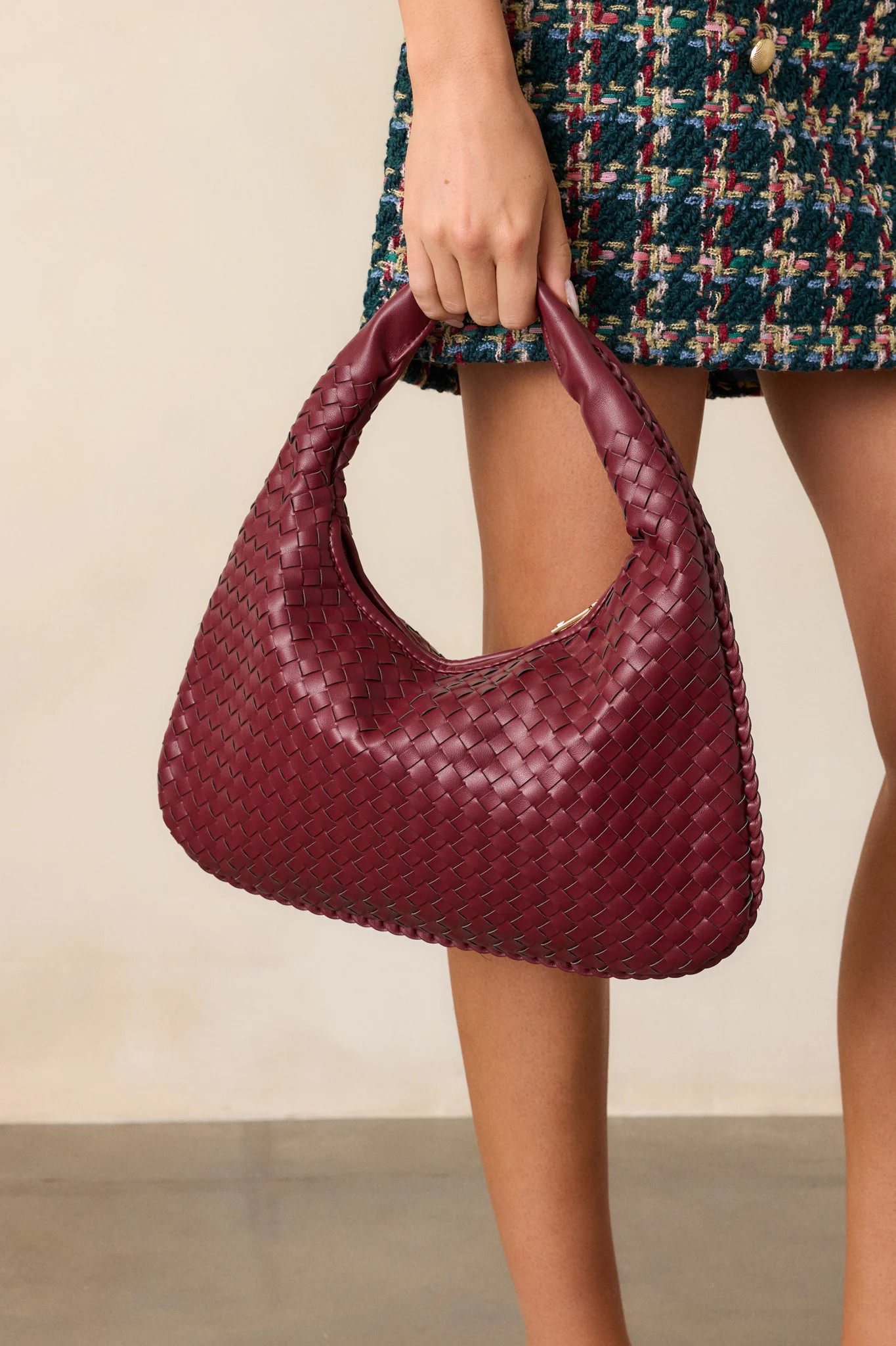 Dream Of The Fleet Wine Woven Handbag | Red Dress