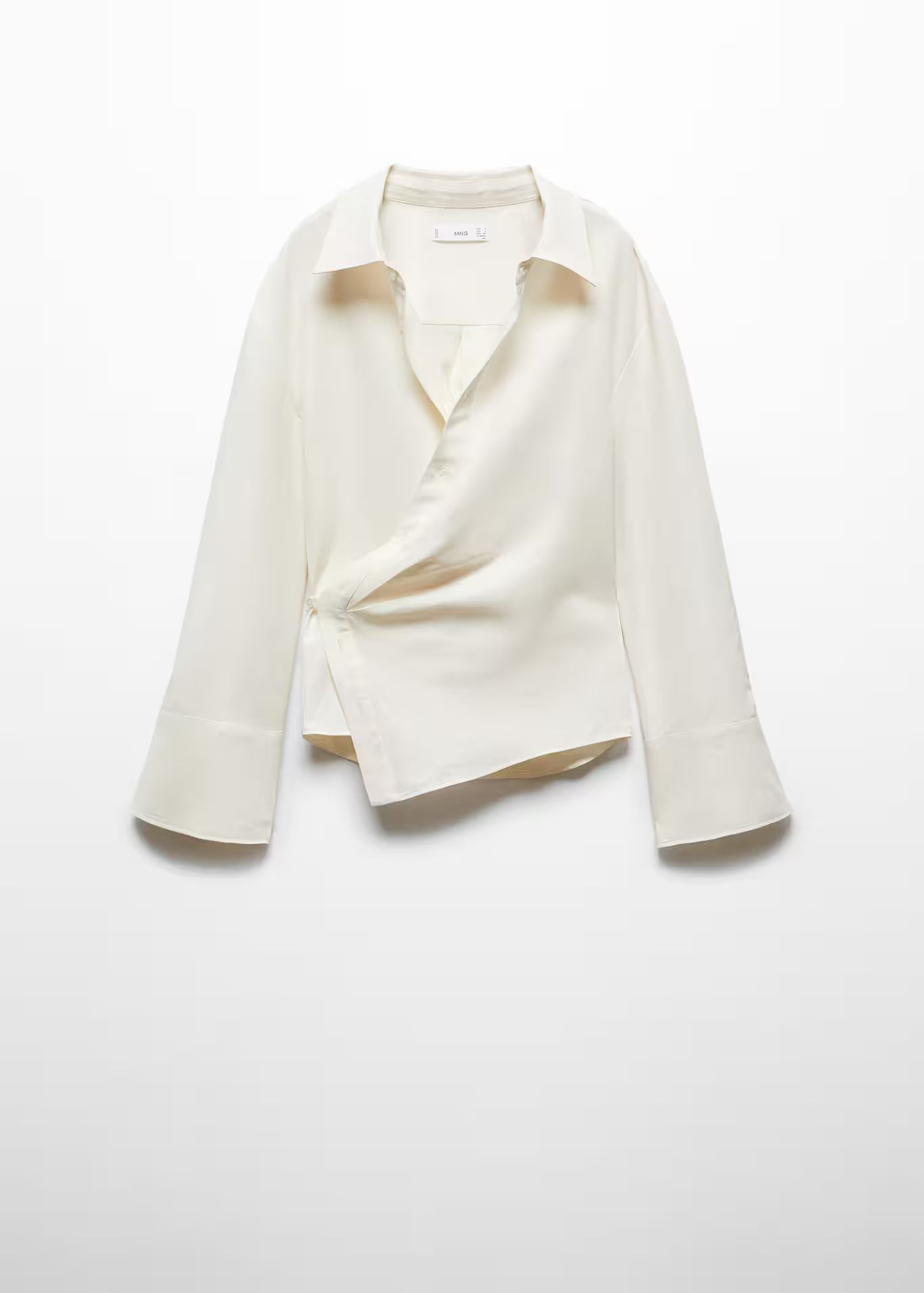 Wrap linen-blend shirt -  Women | Mango United Kingdom | MANGO (UK)