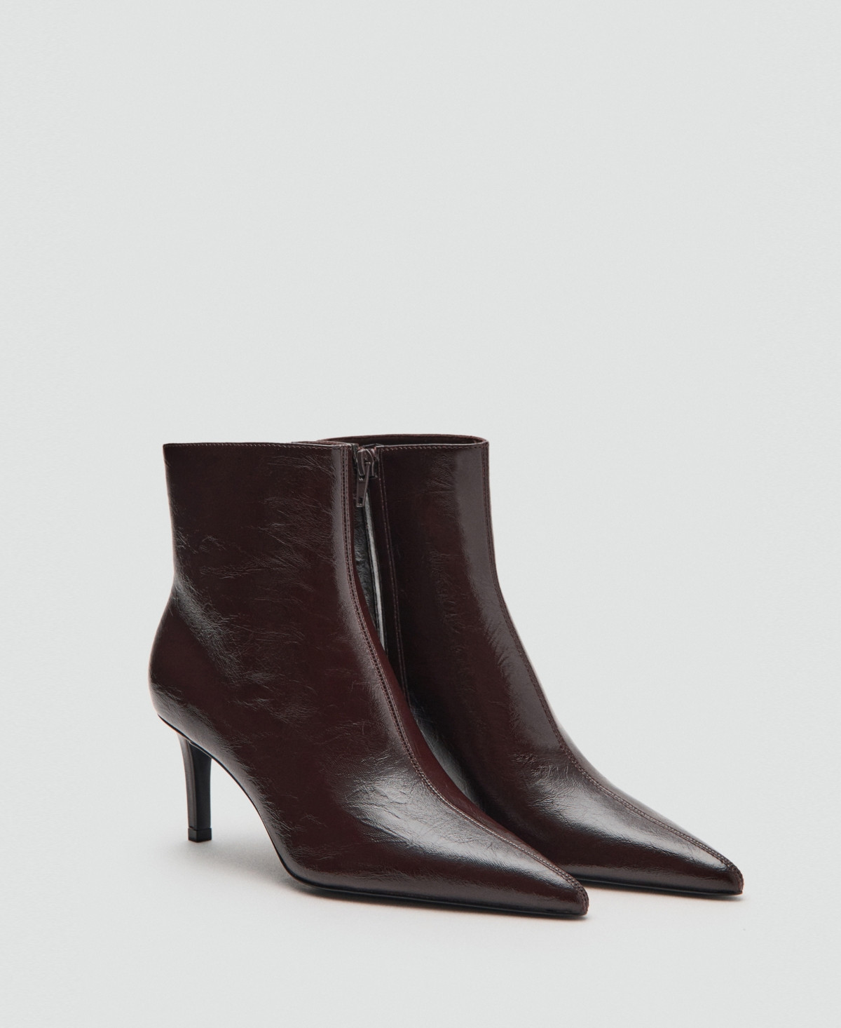 Mango Women's Pointed Heel Ankle Boot - Burgundy | Macy's