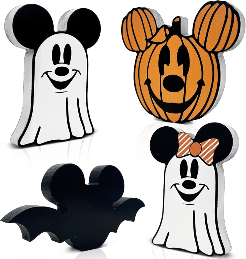 4pcs Ghost Halloween Decorations for Indoors, Cute Mouse Spooky Centerpiece Table Decorations, Wo... | Amazon (US)