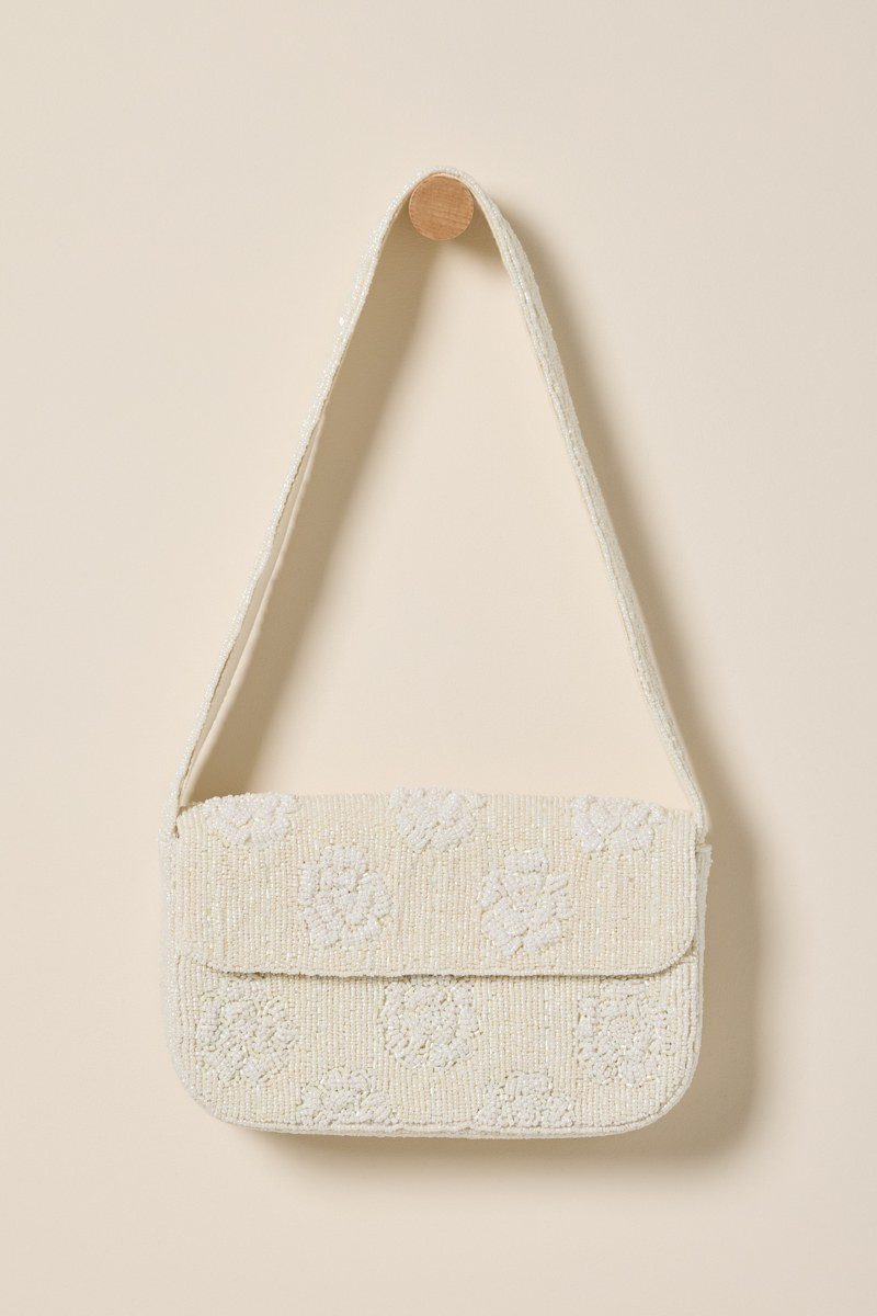 Emily Rosette Beaded Shoulder Bag | Francesca's