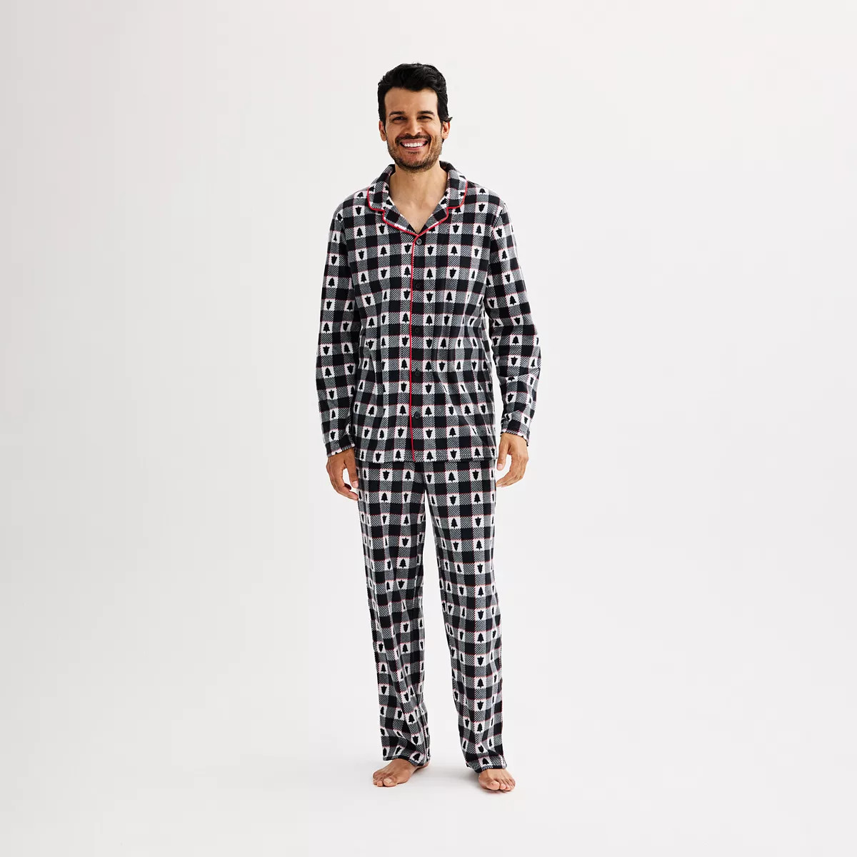 Men's Jammies For Your Families® Fa La La Plaid Notch Pajama Top & Pajama Bottoms Set | Kohl's