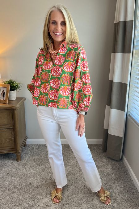 Cute spring look 
This top is part of a “pajama” set that doubles as streetwear 
I’m wearing a small 
Quiet Culture 
Loeffler Randall 

#LTKover40 #LTKstyletip