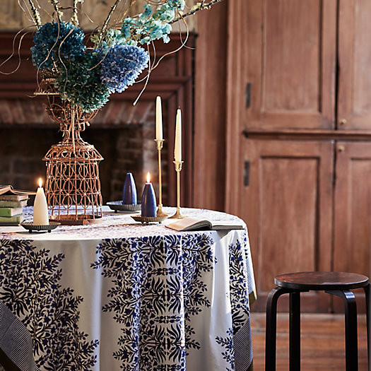 Sprig + Stripe Cotton Tablecloth | Terrain