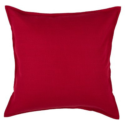 20"x20" Oversize Solid Square Throw Pillow Red - Rizzy Home: Cotton Canvas, Indoor, Zipper Closure | Target