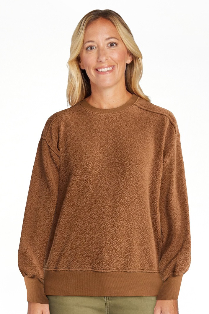 Time and Tru Women's Reverse Fleece Pullover Sweatshirt, XS-XXXL - Walmart.com | Walmart (US)