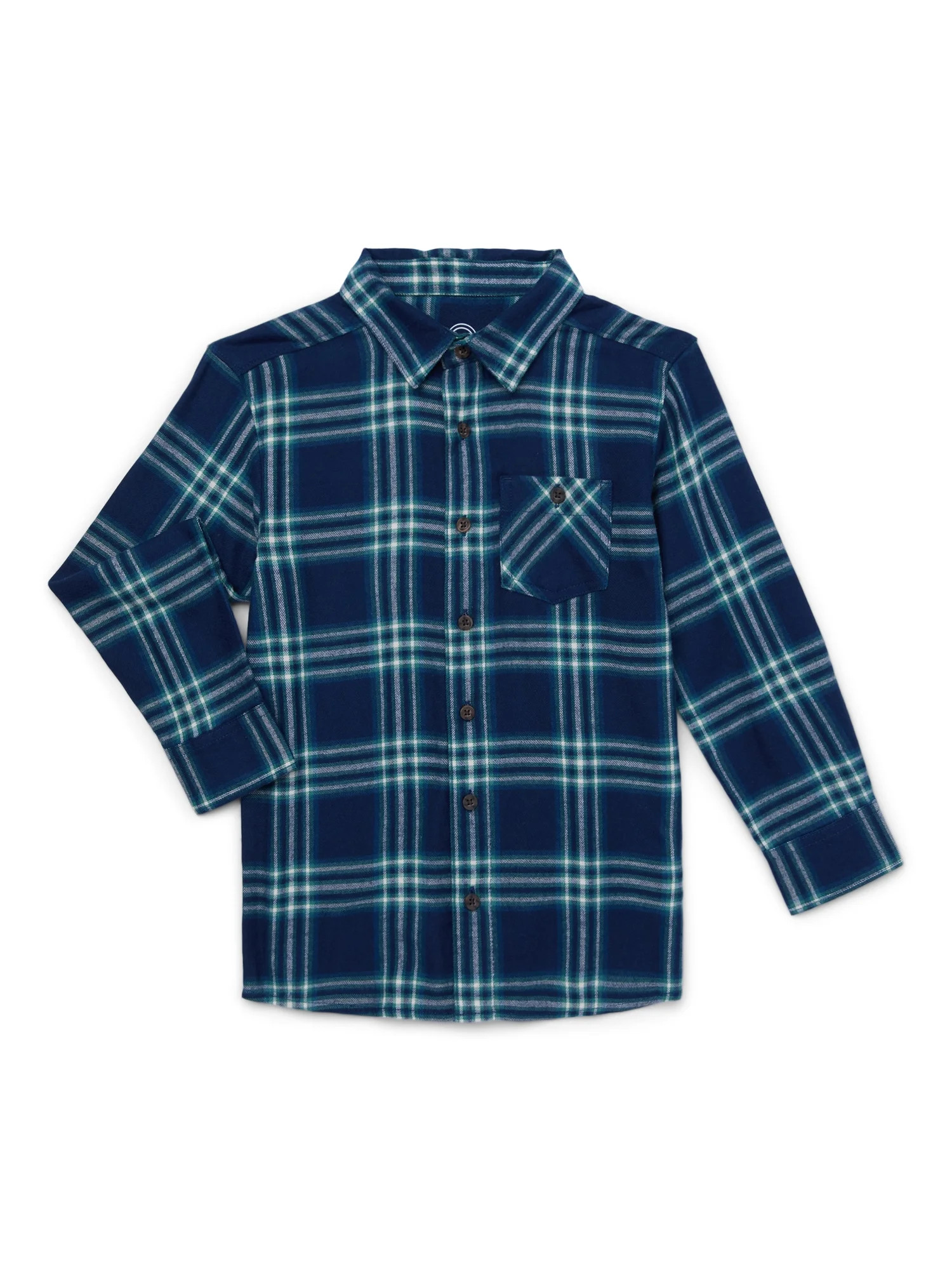 Wonder Nation Boys Long Sleeve Flannel Shirt, Sizes 4-18 & Husky | Walmart (US)