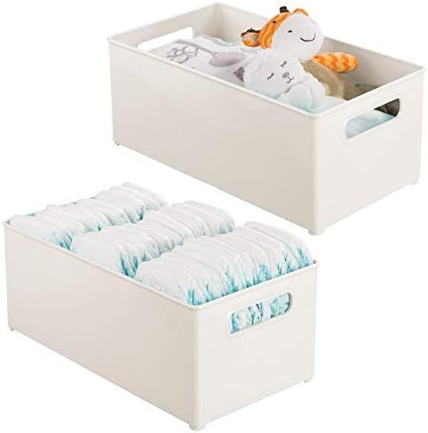 mDesign Deep Plastic Storage Organizer Container Bin, Baby/Kid Organization for Nursery, Cupboard, P | Amazon (US)