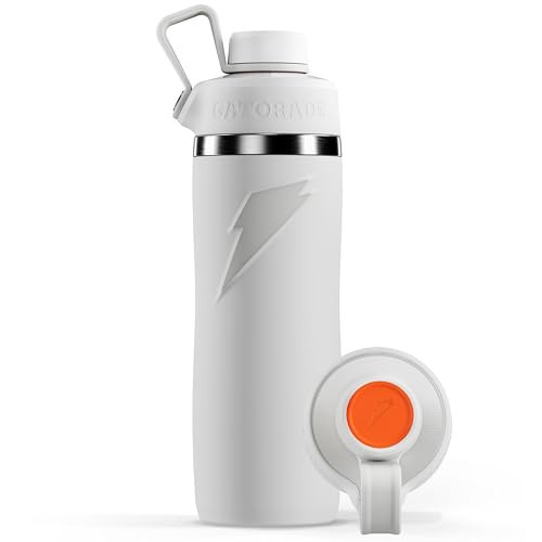 Gatorade 'Overtime' 22oz Stainless Steel Water Bottle, Twist Cap, White | Amazon (US)