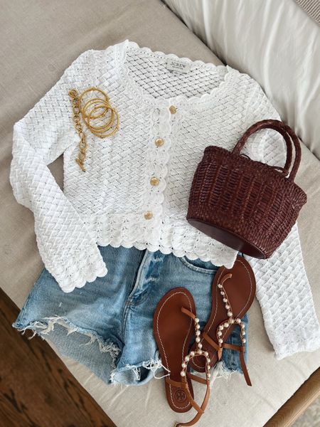 Jcrew cardigan size small, shorts for tts // sandals are old Tory Burch // jewelry is old 

spring outfit, summer outfit

#LTKstyletip #LTKSeasonal