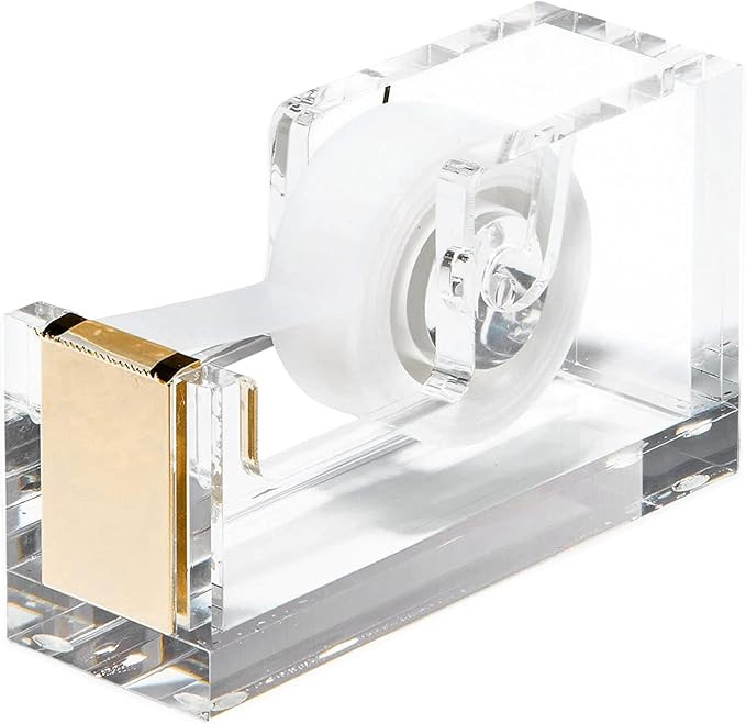 OfficeGoods Acrylic Tape Dispenser – Modern Desk Organizer for Office Supplies, Heavy Duty Refi... | Amazon (US)