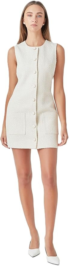 endless rose Women's Sleeveless Tweed Mini Dress | Amazon (US)