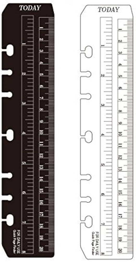 hwojjha 2Pcs Black/Clear Plastic Page Marker Pouch Pagefinder Measuring Today Ruler for A5 Size 6... | Amazon (US)
