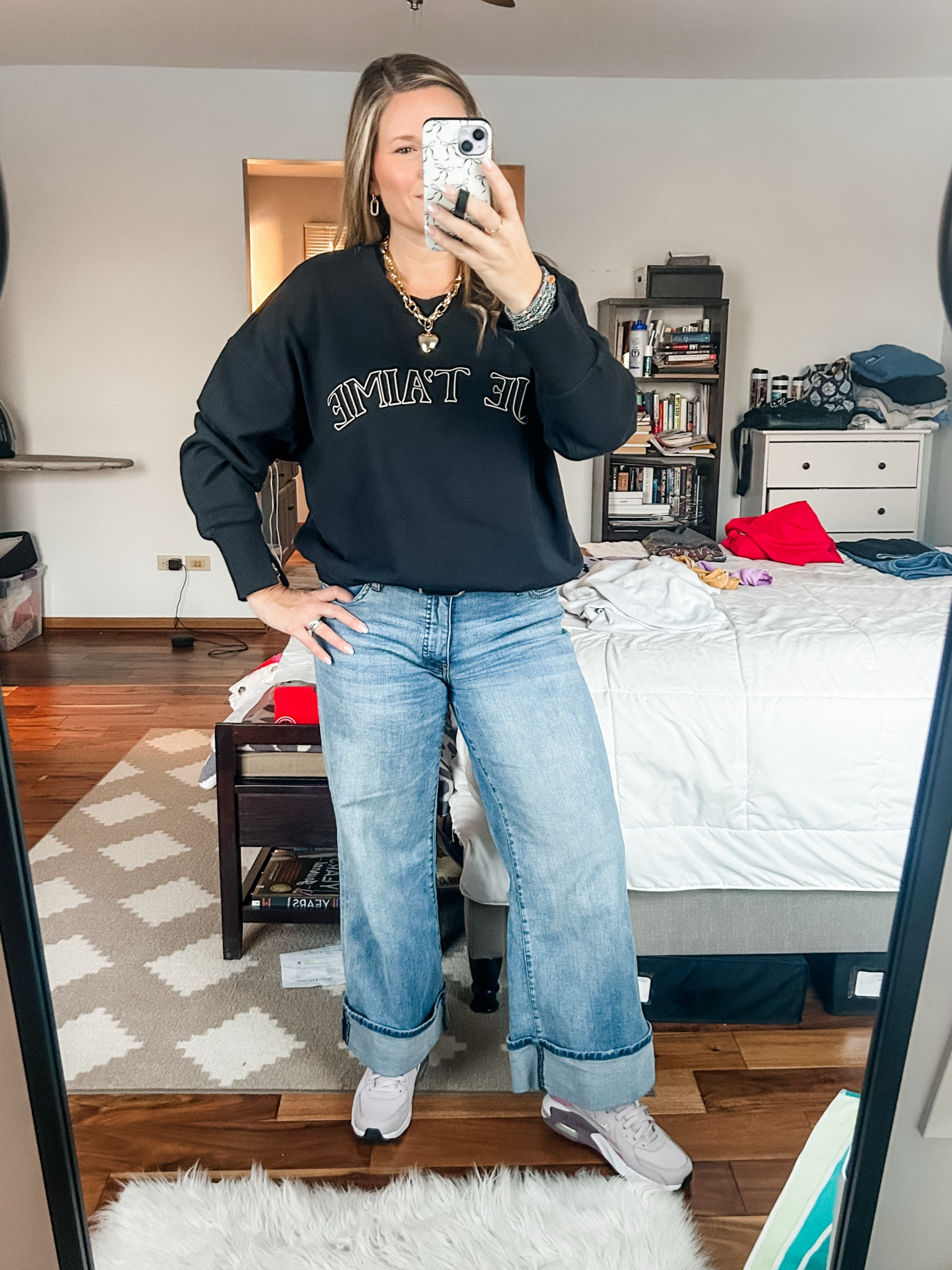 Outfit #20 of the semester. New sweatshirt, new shoes, both on sale!!  😍😍

#LTKShoeCrush #LTKSaleAlert #LTKOver40